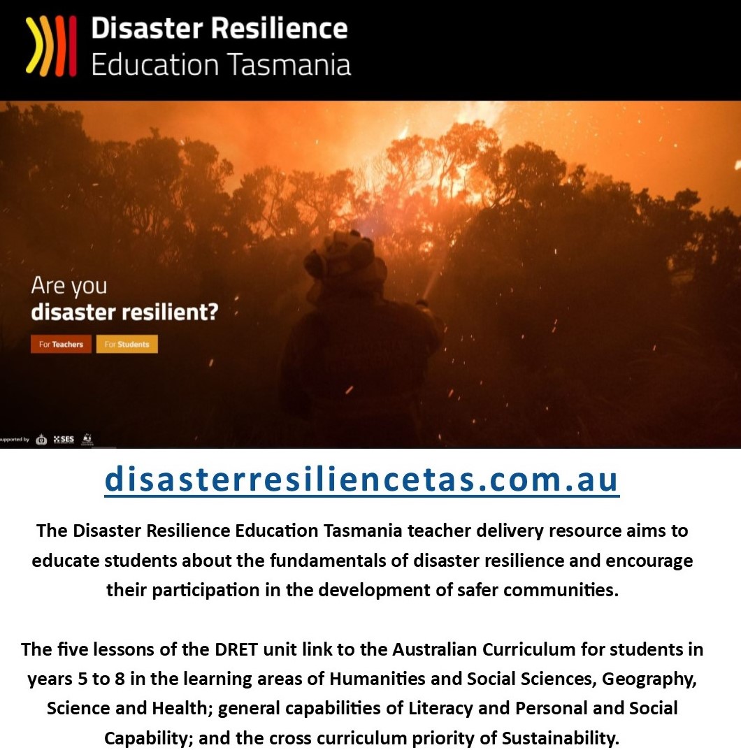 Disaster Resilience Education Tasmania teacher delivery resource